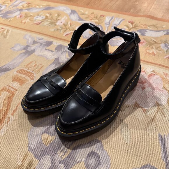 NEW Women’s Dr. Martens Leonie Mary Jane Ankle Strap Loafers Black US 5 - Picture 1 of 5